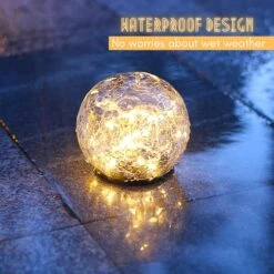 JHBOX Solar Globe Lights Outdoor 2 Pack, Decorative Cracked Glass Ball 30 LEDs, Waterproof Solar Gazing Ball Outdoor Garden Decor, Christmas Lights Holiday Decorations For Winter (4.7") -Xmas Lighting Shop 81dpjB5zG1L. AC SL1500