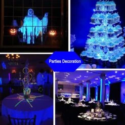 LED Blue Color Light Bulb - A19 E26 Base Blue Bulbs 9W (60W Equivalent), Blue Lightbulbs Perfect For Outdoor Porch, Christmas Decoration, Party Decoration, Holiday Lighting, Halloween Decor, 4 Pack -Xmas Lighting Shop 81e14DY4P7S. AC SL1500