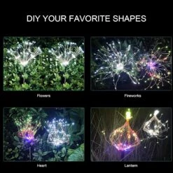 XVZ Solar Garden Lights, 2 Pack 150 LED Solar Powered Firework Light,2 Modes And Waterproof DIY Outdoor Decoration Light For Walkway Pathway Backyard Christmas Party Decor Easter Gift(Cold White) -Xmas Lighting Shop 81e7Jz6t3PS. AC SL1500