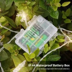 WATERGLIDE 2 Pack Christmas Snowflakes Lights, 50LED 24FT Outdoor Xmas Decorative String Lights, 8 Lighting Modes & Timer, Battery Operated Waterproof For Bedroom Party Garden Home Decor, Warm White -Xmas Lighting Shop 81e909LHU4L. AC SL1500