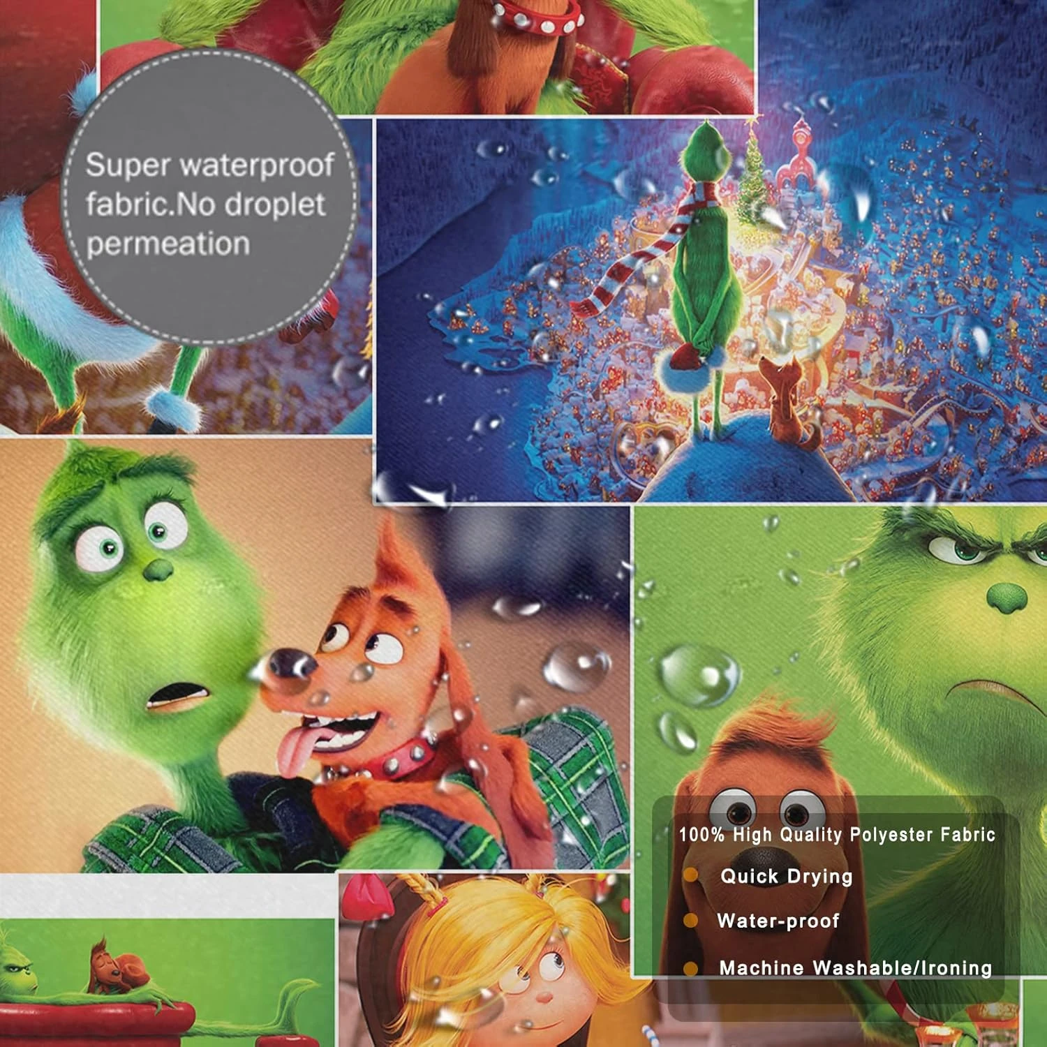 Dudfconh Christmas Shower Curtain Set With Rugs, Toilet Lid Cover Bath Mat ,Christmas Decoration Shower Curtain With 12 Hooks,65 X 70 Inches Waterproof Shower Curtain For Bathroom Set HO165P1 6 Dudfconh Christmas Shower Curtain Set With Rugs, Toilet Lid Cover Bath Mat ,Christmas Decoration Shower Curtain With 12 Hooks,65 X 70 Inches Waterproof Shower Curtain For Bathroom Set HO165P1 - Image 6