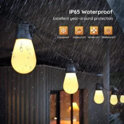 Govee Outdoor String Lights, 48ft IP65 Waterproof Shatterproof Christmas Lights With 15 Dimmable Warm Yellow LED Bulbs, Remote Control Holiday Lights For Balcony, Backyard, Party -Xmas Lighting Shop 81fh8RR2XgS. AC SL1500
