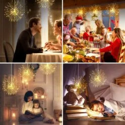 LIGHTNUM 2 Pack Firework Lights Outdoor LED Starburst Lights Battery Operated Copper Wire 8 Mode Dimmable Lights With Romote Control Starburst Christmas Lights For Home, Patio, Indoor (Warm White) -Xmas Lighting Shop 81ftm2zukkL. AC SL1500