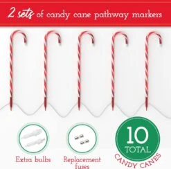 PREXTEX 10 Christmas Candy Cane Pathway Lights Markers For Indoor And Outdoor Use - Christmas Light Up Candy Cane Walkway Outside (2 Sets Of 5 Candy Canes, 22 Inches Tall) 9 PREXTEX 10 Christmas Candy Cane Pathway Lights Markers For Indoor And Outdoor Use - Christmas Light Up Candy Cane Walkway Outside (2 Sets Of 5 Candy Canes, 22 Inches Tall) -Xmas Lighting Shop 81g3LYlzWbL. AC SL1500