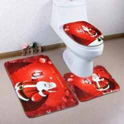 Alishomtll 4 Pcs Merry Christmas Shower Curtain Sets With Non-Slip Rugs, Toilet Lid Cover, Bath Mat Set And 12 Hooks, Santa Xmas Tree Ball Snowflake Waterproof Shower Curtains For Bathroom Decoration 9 Alishomtll 4 Pcs Merry Christmas Shower Curtain Sets With Non-Slip Rugs, Toilet Lid Cover, Bath Mat Set And 12 Hooks, Santa Xmas Tree Ball Snowflake Waterproof Shower Curtains For Bathroom Decoration -Xmas Lighting Shop 81g40zNC2gL. AC SL1500