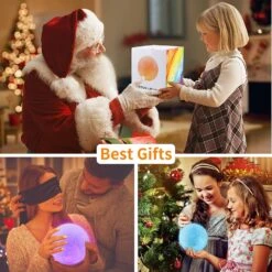 Moon Lamp Moon Night Light,16 Colors Moon Light With Stand & Remote &Touch Control And USB Rechargeable Decorative Lamp For Girls Kids Christmas Party Gift（6 Inch) -Xmas Lighting Shop 81g6cvik4DL. AC SL1500