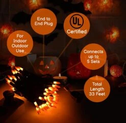 Candy Corn Halloween Lights Set, 100 Incandescent Orange And Yellow Mini String Lights UL Certified Christmas Lights Black Wire For Indoor Outdoor Use Holiday Decorations -Xmas Lighting Shop 81g7KGvzYS. AC SL1500