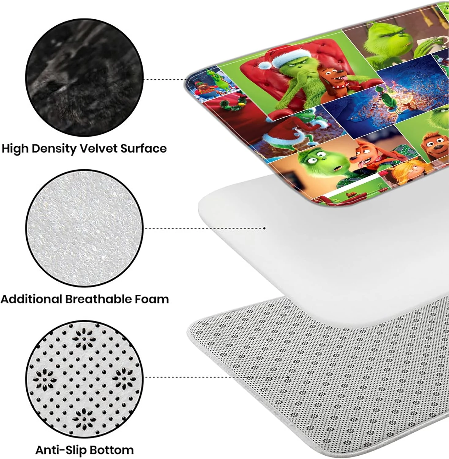 Dudfconh Christmas Shower Curtain Set With Rugs, Toilet Lid Cover Bath Mat ,Christmas Decoration Shower Curtain With 12 Hooks,65 X 70 Inches Waterproof Shower Curtain For Bathroom Set HO165P1 4 Dudfconh Christmas Shower Curtain Set With Rugs, Toilet Lid Cover Bath Mat ,Christmas Decoration Shower Curtain With 12 Hooks,65 X 70 Inches Waterproof Shower Curtain For Bathroom Set HO165P1 - Image 4