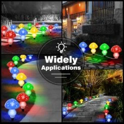 Set Of 12pcs Mushroom Solar Lights Outdoor Garden Waterproof, 8 Lighting Modes Solar Mushroom Lights, Mushroom Decor With Solar LED String Lights For Garden Outside Yard Path Lawn Christmas (Round) -Xmas Lighting Shop 81gDfMTBI1L. AC SL1500