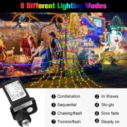 Outdoor Christmas Decorations Star String Lights, 317 LED 11.5 Ft Waterfall Tree Lights With 8 Memory Lighting Modes&Timer Christmas Star Lights For Yard Indoor, Festival, Party, Christmas Decorations -Xmas Lighting Shop 81gEikPWfEL. AC SL1500