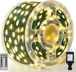 Ollny Christmas Lights Outdoor-1000LED 330FT IP67 Waterproof Plug In Christmas Tree Lights With Remote-8 Modes, Memory Function And Timer, House Xmas Indoor Decorations String Lights(Warm White)