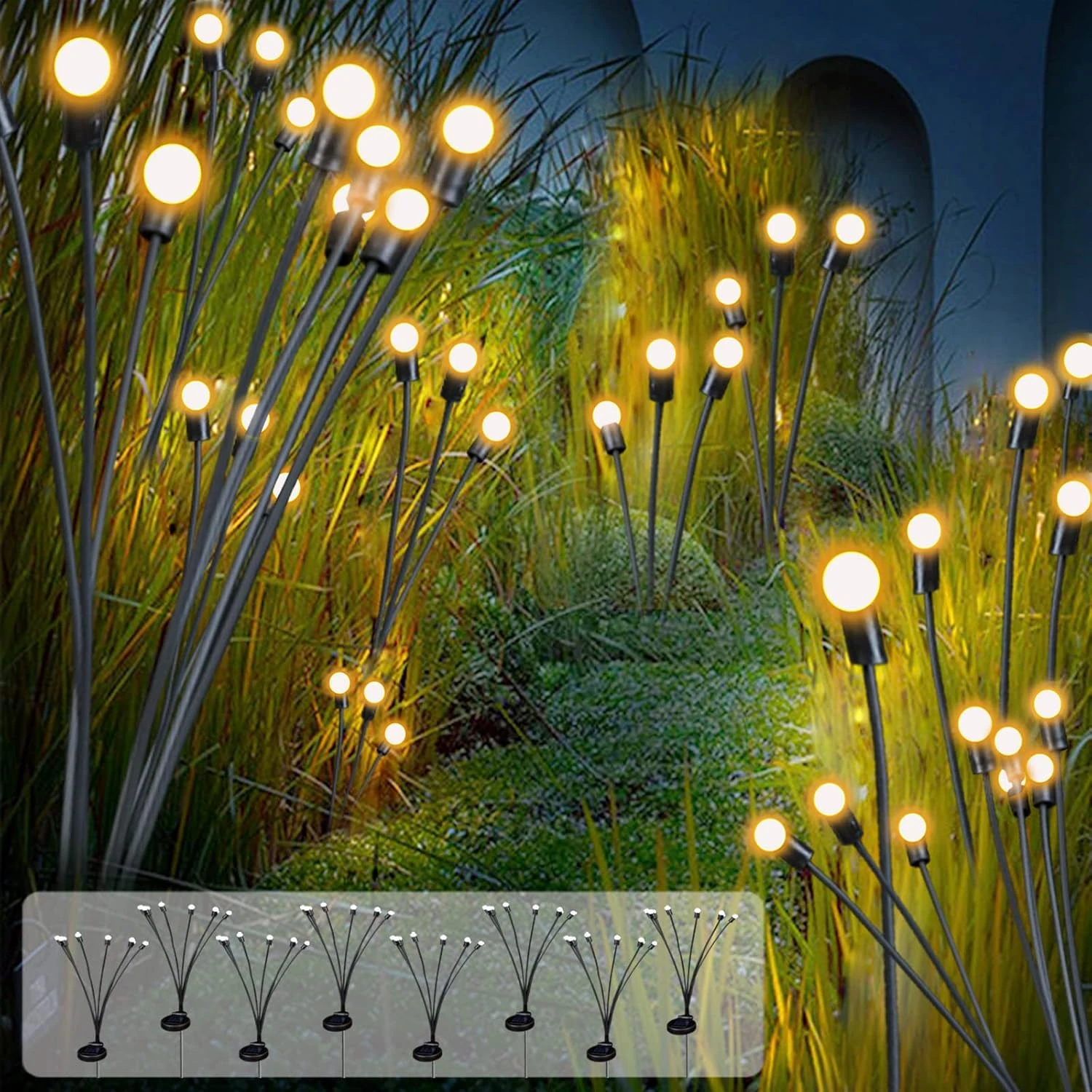 Lanthium 8 Pack Solar Firefly Lights Outdoor Waterproof With 8 LEDs, Solar Powered Outdoor Lights - Swaying Solar Garden Lights - Warm White Solar Powered Firefly Lights, Christmas Lights For Garden 1 Lanthium 8 Pack Solar Firefly Lights Outdoor Waterproof With 8 LEDs, Solar Powered Outdoor Lights - Swaying Solar Garden Lights - Warm White Solar Powered Firefly Lights, Christmas Lights For Garden