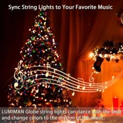 LUMIMAN Smart String Lights Outdoor Waterproof 33FT RGB Color Changing Globe String Lights With Remote Music Mode APP Contorl Compatible With Alexa Google Home For Bedroom Party Christmas Wall Decor -Xmas Lighting Shop 81gQQ0eDyJL. AC SL1500