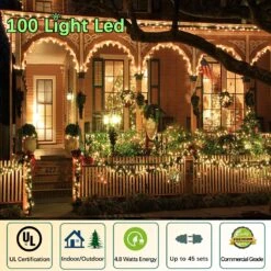 Wominoy 50ft 100 Counts Warm White Christmas Lights - White Christmas Lights Commercial Grade Outdoor Waterproof, Soft White Christmas Lights Indoor 5mm Wide Angle Green Wire, IP:65, UL -Xmas Lighting Shop 81gclWeT2XL. AC SL1500