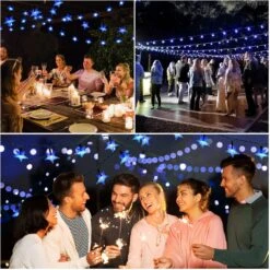 SEMILITS Outdoor Solar String Lights 30Ft 50LED Star Fairy String Lights For Room Decor Garden Christmas Decorative House Lights(Blue) -Xmas Lighting Shop 81h8kCTpbuL. AC SL1500