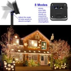 YAOZHOU Solar String Lights Outdoor Waterproof Warm White 2Pack Total 200LED 66Ft 8 Modes Copper String Lights Fairy Lights For Christmas Garden, Patio, Fence, Balcony, Outdoors -Xmas Lighting Shop 81hMNhE eFL. AC SL1500