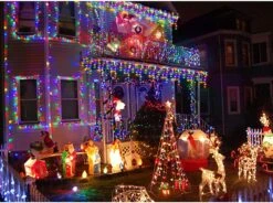 Homeleo Solar Icicle Christmas Lights, Outdoor Icicle Lights, Multi-color Led Balcony Lights For Outside Christmas Decorations, Porch Backyard Patio House Bedroom Window Decor(14.5Ft/30 Drops/160 LED) -Xmas Lighting Shop 81hcjQ85hAL. AC SL1500