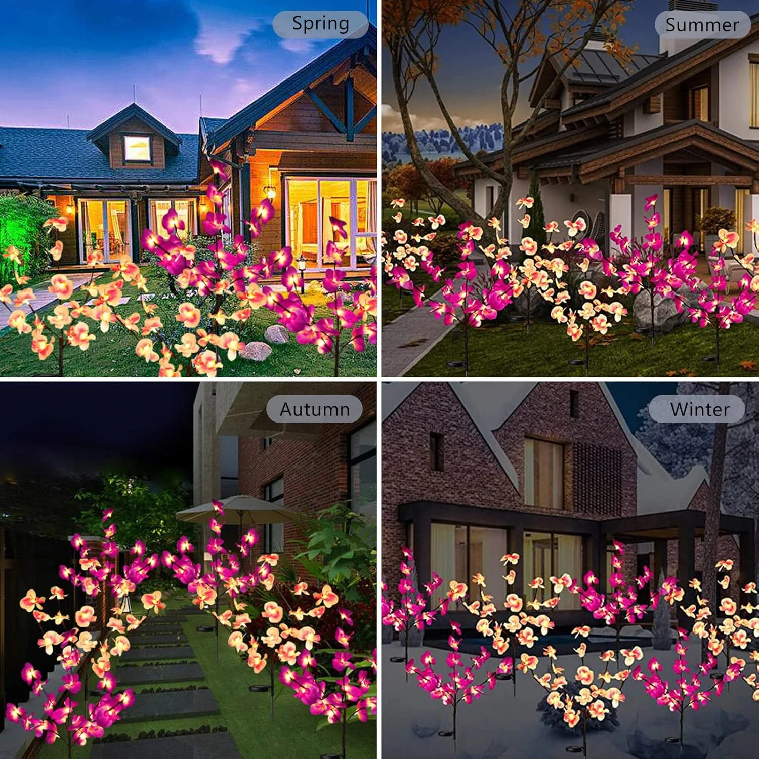 Rirool Solar Garden Stake Lights For Garden, Patio, Backyard Christmas Decors, Waterproof Solar Powered Purple & Pink Orchid Lights, Outdoor Solar Flower Landscape Decorative Lights, 2 Pack 6 Rirool Solar Garden Stake Lights For Garden, Patio, Backyard Christmas Decors, Waterproof Solar Powered Purple & Pink Orchid Lights, Outdoor Solar Flower Landscape Decorative Lights, 2 Pack - Image 6