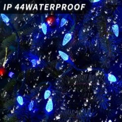BOKING C6 Christmas Lights String Blue Outdoor 50 LED Strawberry Xmas Tree Indoor Waterproof Decoration Plug In 18 Feet Used For Patio Party Festive Courtyard Home(Blue) -Xmas Lighting Shop 81hqfiZ 3L. AC SL1500