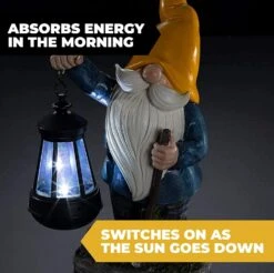 VP Home Earnest Garden Gnome With Lantern Solar Powered LED Outdoor Decor Light (Yellow Hat) Great Addition For Your Garden, Solar Powered Light Garden Gnome, Christmas Decorations Gifts -Xmas Lighting Shop 81hzvXilndL. AC SL1500