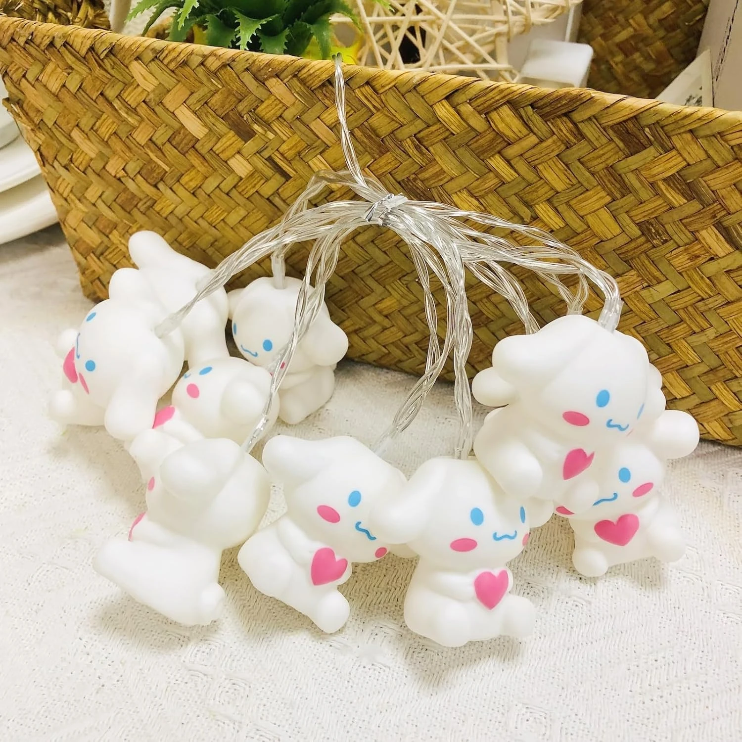 Cute Big Ear Dog Night Light Puppy Dog Lamp Cinnamoroll Light Fairy String Light For Boys Girls Bedroom Birthday Christmas Holiday Decor (1.65m/10led, Heart Dog) 2 Cute Big Ear Dog Night Light Puppy Dog Lamp Cinnamoroll Light Fairy String Light For Boys Girls Bedroom Birthday Christmas Holiday Decor (1.65m/10led, Heart Dog) - Image 2