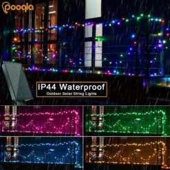 Pooqla Color Changing Solar String Lights Outdoor, 100 LED RGB Solar Christmas Lights With Remote 8 Modes, 16 Colors Solar Colorful Fairy Lights For Summer Decoration Garden Yard Wedding Party Decor -Xmas Lighting Shop 81i2YYd7L. AC SL1500