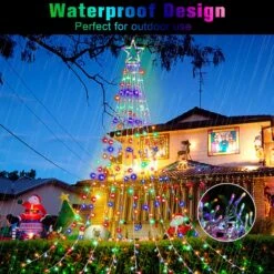 Outdoor Christmas Decorations Star String Lights, 317 LED 11.5 Ft Waterfall Tree Lights With 8 Memory Lighting Modes&Timer Christmas Star Lights For Yard Indoor, Festival, Party, Christmas Decorations -Xmas Lighting Shop 81iHoL7yzL. AC SL1500