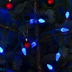 BOKING C6 Christmas Lights String Blue Outdoor 50 LED Strawberry Xmas Tree Indoor Waterproof Decoration Plug In 18 Feet Used For Patio Party Festive Courtyard Home(Blue) -Xmas Lighting Shop 81iLSWTvkL. AC SL1500