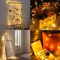 Hystun LED String Lights,40Ft 120 LED Warm White USB Fairy Lights Copper Wire Lights With Remote Control 8 Modes & 4 Timer Switch Waterproof For DIY Bedroom Wedding Party Patio Christmas(2 Pack) -Xmas Lighting Shop 81iu55rx28L. AC SL1500