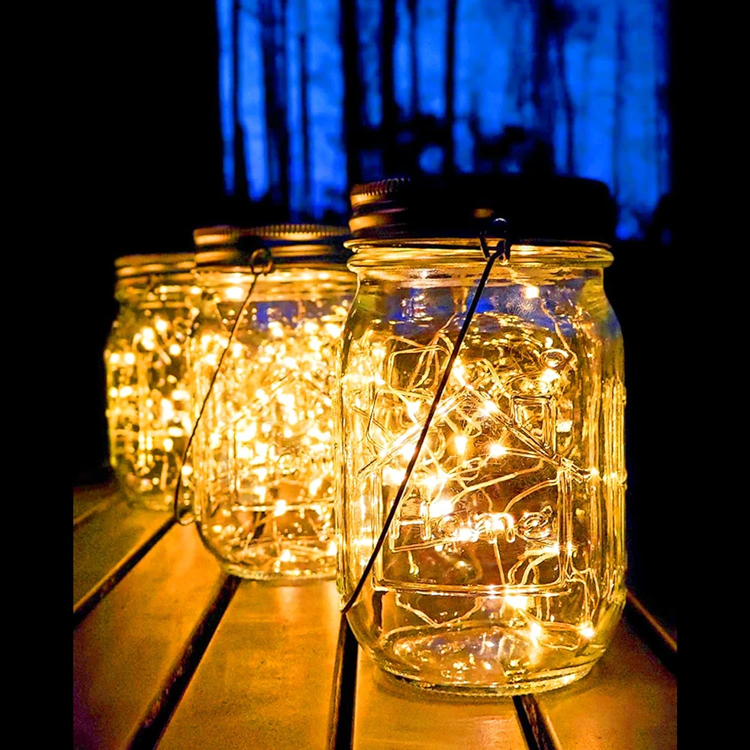 Aikeve Solar Mason Jar Lights,4 Pack 30 Led Starry Fairy String Hanging Jar Lights,Solar Lanterns For Outdoor Patio Party Garden Wedding Christmas Decorations Lights(Mason Jars/Handles Included) 3 Aikeve Solar Mason Jar Lights,4 Pack 30 Led Starry Fairy String Hanging Jar Lights,Solar Lanterns For Outdoor Patio Party Garden Wedding Christmas Decorations Lights(Mason Jars/Handles Included) - Image 3