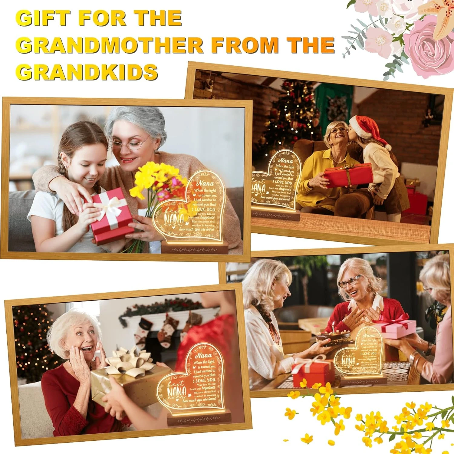 Grandma Birthday Gifts - Gifts For Nana From Granddaughter Grandson, Gigi Mimi Gifts From Grandchildren Grandkids - 60th 70th Birthday Gifts For Nana, Christmas Gifts For Grandma Acrylic Night Light 6 Grandma Birthday Gifts - Gifts For Nana From Granddaughter Grandson, Gigi Mimi Gifts From Grandchildren Grandkids - 60th 70th Birthday Gifts For Nana, Christmas Gifts For Grandma Acrylic Night Light - Image 6