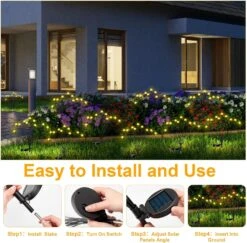 12 Pieces 10 LED Solar Powered Firefly Lights Starburst Swaying Light Solar Lights Outdoor Waterproof Solar Christmas Decorations Outdoor Yard Decorative Flexible Landscape Path Lights, Warm White -Xmas Lighting Shop 81jmcWJTejL. AC SL1500