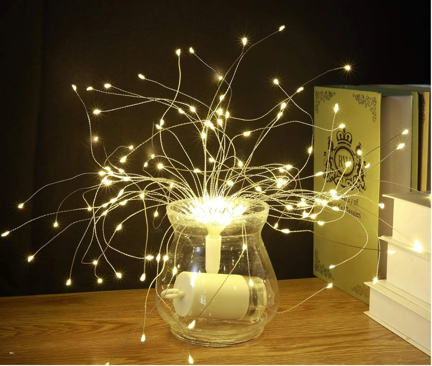 HEAGEERO Outdoor Battery Operated Chandelier 2 Pack,Firework Lights Starburst Light 180 LEDs,Ceiling Hanging Decorative For Party Christmas,Indoor Using 5 HEAGEERO Outdoor Battery Operated Chandelier 2 Pack,Firework Lights Starburst Light 180 LEDs,Ceiling Hanging Decorative For Party Christmas,Indoor Using - Image 5