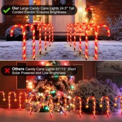 24.5" Candy Cane Lights With Stakes, 12 Packs Large Christmas Pathway Lights Outdoor, 8 Light Modes Candy Cane Pathway Markers Christmas Decorations For Yard Patio Garden Walkway Sidewalks -Xmas Lighting Shop 81k36mlb9pL. AC SL1500