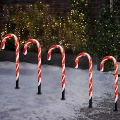 Dazzle Bright 12 Pack 16" Christmas Candy Cane Pathway Markers, Xmas Pathway Lights Outdoor With 72 Warm White Lights For Walkway Garden Lawn Holiday Decorations -Xmas Lighting Shop 81kEB2rd6vL. AC SL1500