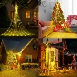 Christmas Decorations Star String Lights, 290 LED Waterfall Tree Lights With 11" Topper Star Christmas Lights Indoor Outdoor Decorative For Wedding Yard Party Home Holiday Decor (Warm White) -Xmas Lighting Shop 81kjd3EJ5L. AC SL1500