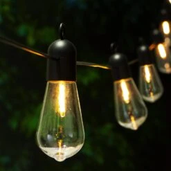 ALL FORTUNE Outdoor String Lights Solar Powered, 25FT 20 LED Hanging Lights With ST58 Shatterproof Waterproof Bulb, Vintage Christmas For Backyard, Porch Decor, Wedding Party -Xmas Lighting Shop 81kw0KE7RXS. AC SL1500