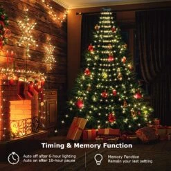 Christmas Tree Lights With Ring, 400 LED 6.6ft X 16 Lines Christmas Tree String Lights With 8 Modes & Timing Function, Waterproof Fairy Lights For Xmas Tree Decoration (Warm White) -Xmas Lighting Shop 81l5b3kBQhL. AC SL1500