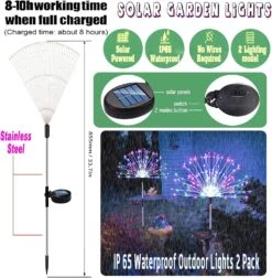 Honche Solar Garden Lights, 2 Pack IP65 Waterproof Solar Outdoor Lights Decorative With 2 Modes Multi-Color Firework Lights For Christmas Pathway Parties Farmhouse Garden Courtyards Porch Decor -Xmas Lighting Shop 81l6NnZ1zL. AC SL1500