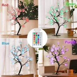 Ypdtacosu Colorful Table Top Tree For Home Decorations, 16 Colors Fiber Twinkling Blossom Flower Lamp Remote Timer Tabletop Christmas Decorations Night Light For Living Room Wedding Party -Xmas Lighting Shop 81lBxSD2I4L. AC SL1500