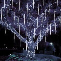 Twinkle Star Meteor Shower Rain Lights, Valentine Lights 30cm 8 Tubes 288 LED Iciclelight Snow Falling Christmas Lights Outdoor Raindrop Lights, Xmas Wedding Party Tree Holiday Decoration, White -Xmas Lighting Shop 81lDXNmL mL. AC SL1500