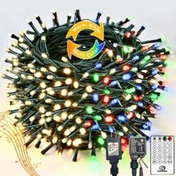 Voice-Control & Music Sync) 164FT 500 LED Smart Color Changing Christmas String Lights, (Multi-Colored To Warm White) Christmas Tree Lights Outdoor Indoor With Timer Function & Smart Remote & 11 Mode