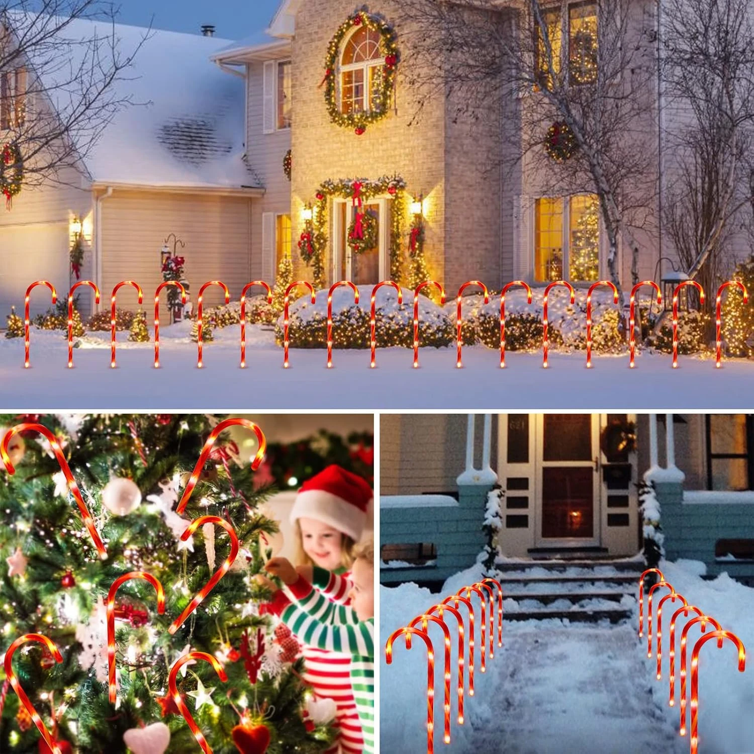 RED Lights Christmas Candy Cane Pathway Markers Lights With 8 Modes & Stakes, 22 Inch Christmas Lights Outdoor Christmas Decorations Xmas Candy Cane Christmas Decor For Walkway Yard Patio Lawn Garden 8 RED Lights Christmas Candy Cane Pathway Markers Lights With 8 Modes & Stakes, 22 Inch Christmas Lights Outdoor Christmas Decorations Xmas Candy Cane Christmas Decor For Walkway Yard Patio Lawn Garden - Image 8