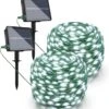 Ollny Solar Christmas Lights, Solar Outdoor String Lights, 2 Pack 80FT/240LED IP67 Waterproof Solar Fairy Lights, 8 Lighting Modes With 3 Timer, For Patio, Balcony, Garden, Wedding(Cool White)