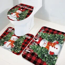 Christmas Snowman 3 Piece Bath Rugs Sets Snowman With Xmas Tree Bathroom Mats Set Non Slip Water Absorbent U-Shaped Contour Toilet Mat Red Buffalo Plaid Check Toilet Lid Cover 11 Christmas Snowman 3 Piece Bath Rugs Sets Snowman With Xmas Tree Bathroom Mats Set Non Slip Water Absorbent U-Shaped Contour Toilet Mat Red Buffalo Plaid Check Toilet Lid Cover -Xmas Lighting Shop 81ls2LljjtL. AC SL1500