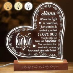 Grandma Birthday Gifts - Gifts For Nana From Granddaughter Grandson, Gigi Mimi Gifts From Grandchildren Grandkids - 60th 70th Birthday Gifts For Nana, Christmas Gifts For Grandma Acrylic Night Light