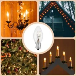 LEDESIGN 7 Watt Night Light Replacement Bulbs, Salt Lamp Light Bulb, Plug-in Night Light, Electric Window Candle Bulb, Night Lamps &Christmas Lights Incandescent E12 Socket C7, 12 Packs -Xmas Lighting Shop 81lz0IAXYL. AC SL1500