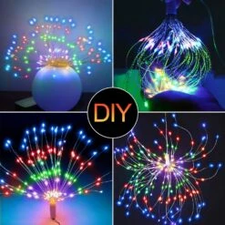 2 Pack Starburst String Lights Christmas Lights, 225 LED 8 Modes Dimmable With Remote Control, Waterproof Copper Wire Decorative Hanging Starburst Lights For Party Patio Garden Decoration (Multicolor) -Xmas Lighting Shop 81mFZyeQ5jL. AC SL1500