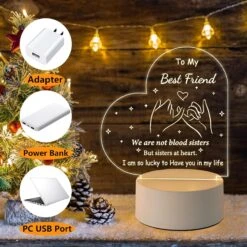 LE XIAOXI Best Friend Birthday Gifts Friendship Gifts Acrylic Night Light, Thank You Gifts For Friends - Christmas Birthday Gifts For Bestie, BFF 13 LE XIAOXI Best Friend Birthday Gifts Friendship Gifts Acrylic Night Light, Thank You Gifts For Friends - Christmas Birthday Gifts For Bestie, BFF -Xmas Lighting Shop 81mW0ITyoaL. AC SL1500