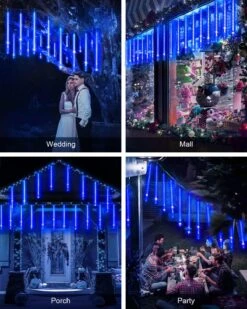 EAGWELL Blue Meteor Lights Outdoor, 20 Inches 10 Tube 540 LED Christmas Meteor Shower Lights Waterproof Meteor LED Lights Falling Rain Lights For Garden Yard Porch Wedding Party Christmas Decor -Xmas Lighting Shop 81mc1TrLd8L. AC SL1500